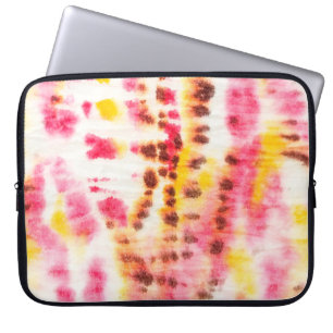Red Artistisch smerig. Tie Dye Texture. Grijze pen Laptop Sleeve