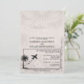 Red Aruba Passport Wedding Invitation Kaart (Staand voorkant)