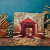 Red Ashland bedekte brug in Delaware Fotoplaat (Zijkant)