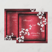 Red Asian Black Blossom White Birthday Party Kaart (Voorkant / Achterkant)
