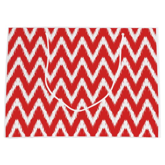 Red Asian Moods Ikat Chevrons Groot Cadeauzakje (Voorkant)