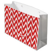 Red Asian Moods Ikat Chevrons Groot Cadeauzakje (Achterkant Gekanteld)