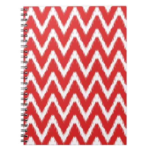 Red Asian Moods Ikat Chevrons Notitieboek (Voorkant)