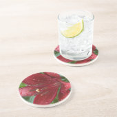 Red Asiatic Lilly Zandsteen Onderzetter (Zijkant)