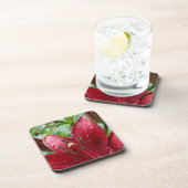 Red Asiatic Lily met knoppen Drankjes Onderzetter (Rechterzijde)