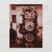 Red Astronomical Clock Briefkaart (Voorkant)