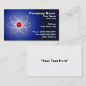 Red Atom tegen een blauwe afgebeelde achtergrond Visitekaartje (Voorkant / Achterkant)