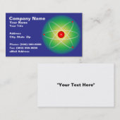 Red Atom tegen een gediplomeerde achtergrond Contactkaartje (Voorkant / Achterkant)