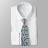 Red atoms Design Necktie Stropdas (Gebonden)