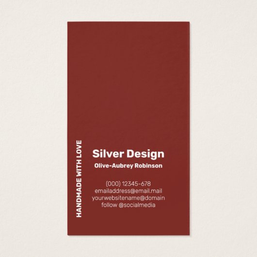 Red Auburn Waterverf Ketting - Display Kaart (Achterkant)