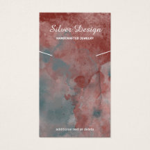 Red Auburn Waterverf Ketting - Display Kaart