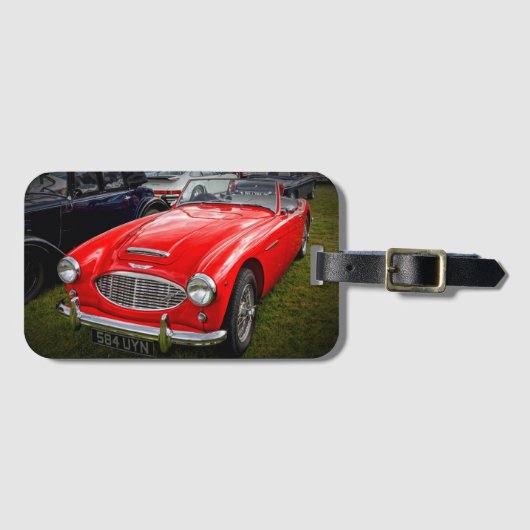 Red Austin Healey 3000 klassiek Bagagelabel (Voorkant (horizontaal))