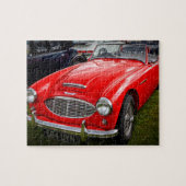 Red Austin Healey 3000 klassieke auto Legpuzzel (Horizontaal)