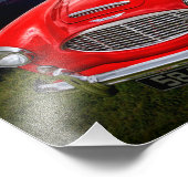Red Austin Healey 3000 klassieke sportwagen Foto Afdruk (Hoek)