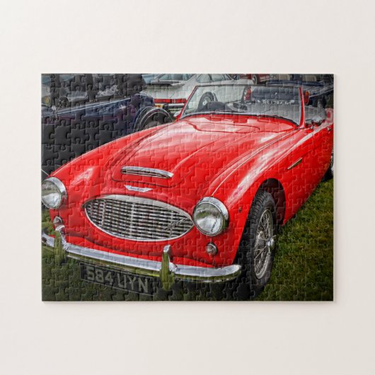 Red Austin Healey 3000 klassieke sportwagen Legpuzzel (Horizontaal)