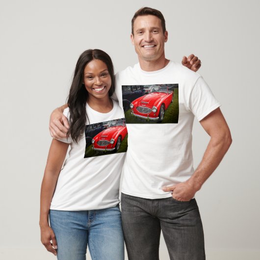Red Austin Healey 3000 klassieke sportwagen T-shirt (Unisex)