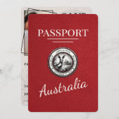 Red Australia Passport Bewaar de datum Save The Date (Voorkant / Achterkant)
