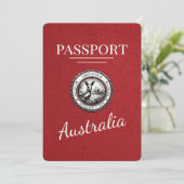 Red Australia Passport Bewaar de datum Save The Date (Staand voorkant)