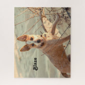Red Australian Cattle Dog - Heeler - in de sneeuw Legpuzzel (Verticaal)