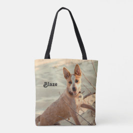 Red Australian Cattle Dog - Heeler - in de sneeuw Tote Bag