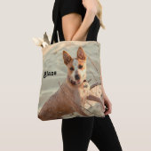 Red Australian Cattle Dog - Heeler - in de sneeuw Tote Bag (Dichtbij)