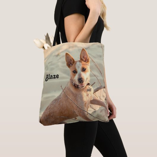 Red Australian Cattle Dog - Heeler - in de sneeuw Tote Bag (Dichtbij)