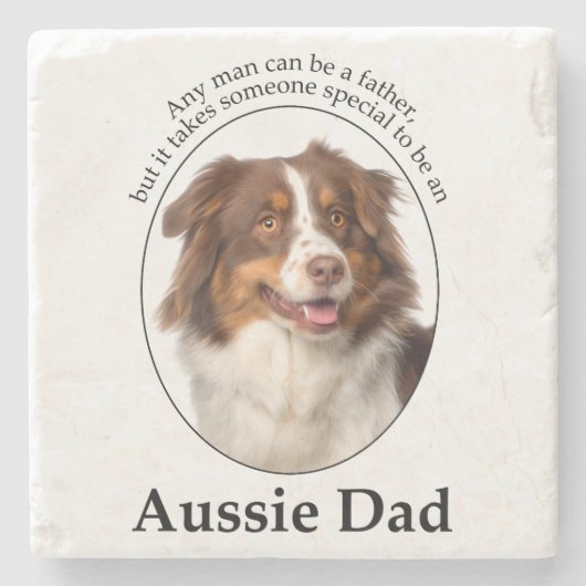 Red Australian Shepherd Dad Stenen Onderzetter (Voorkant)
