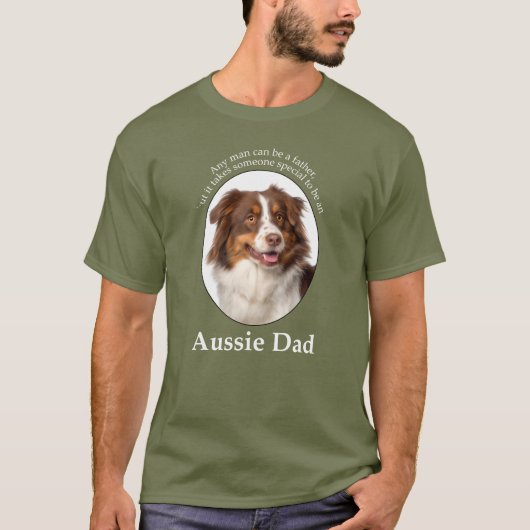 Red Australian Shepherd Dad T-shirt (Voorkant)