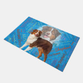 Red Australian Shepherd dogs - Aussie Deurmat (Schuin)