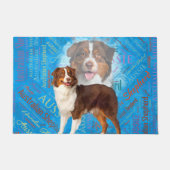Red Australian Shepherd dogs - Aussie Deurmat (Voorkant)