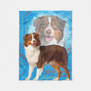 Red Australian Shepherd dogs - Aussie Fleece Deken