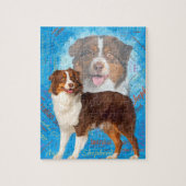 Red Australian Shepherd dogs - Aussie Legpuzzel (Verticaal)
