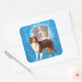 Red Australian Shepherd dogs - Aussie Vierkante Sticker (Envelop)