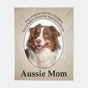 Red Australian Shepherd mama Fleece Deken