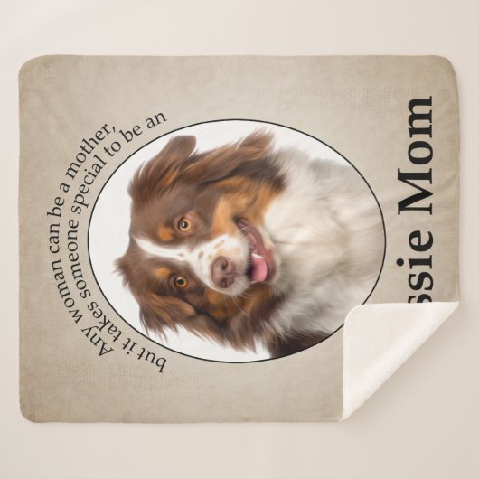 Red Australian Shepherd mama Sherpa Deken (Voorkant (horizontaal))