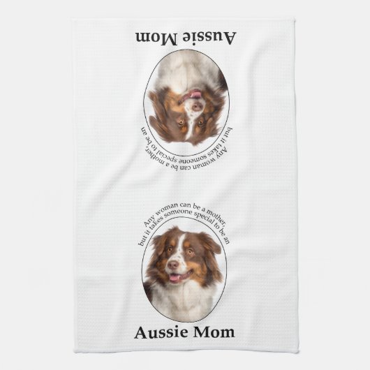 Red Australian Shepherd mama Theedoek (Verticaal)