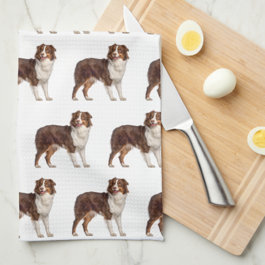 Red Australian Shepherd Theedoek (Quarter Fold)