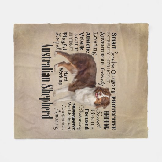 Red Australian Shepherd Traits Fleece Deken (Voorkant (Horizontaal))