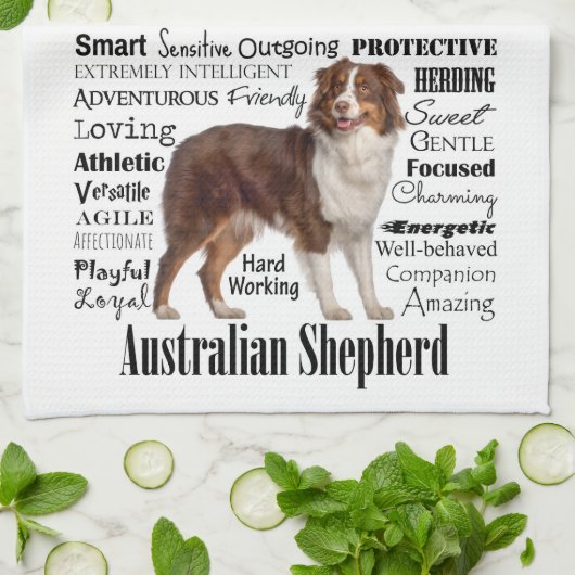 Red Australian Shepherd Traits Theedoek (Gevouwen)