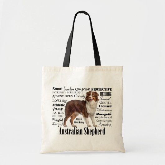 Red Australian Shepherd Traits Tote Bag (Voorkant)