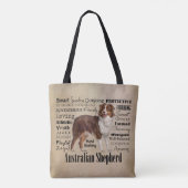 Red Australian Shepherd Traits Tote Bag (Achterkant)