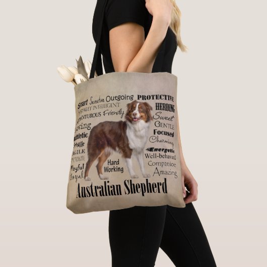 Red Australian Shepherd Traits Tote Bag (Dichtbij)