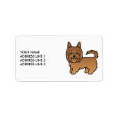 Red Australian Terrier Cute Cartoon Dog Etiket (Voorkant)