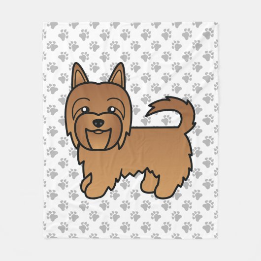 Red Australian Terrier Cute Cartoon Dog Fleece Deken (Voorkant)