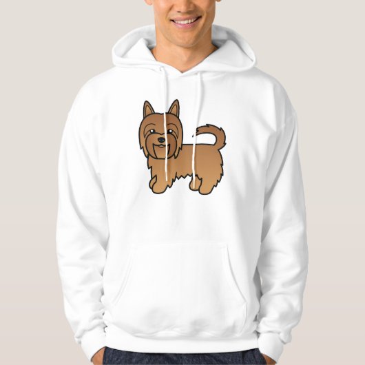 Red Australian Terrier Cute Cartoon Dog Hoodie (Voorkant)