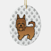 Red Australian Terrier Cute Cartoon Dog Keramisch Ornament (Rechts)