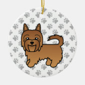 Red Australian Terrier Cute Cartoon Dog Keramisch Ornament (Voorkant)