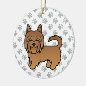 Red Australian Terrier Cute Cartoon Dog Keramisch Ornament (Links)