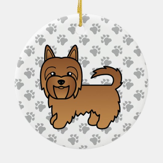 Red Australian Terrier Cute Cartoon Dog Keramisch Ornament (Achterkant)