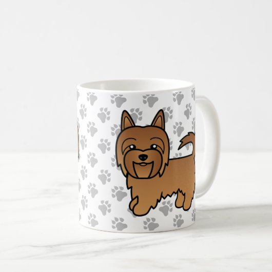 Red Australian Terrier Cute Cartoon Dog Koffiemok (Voorkant rechts)